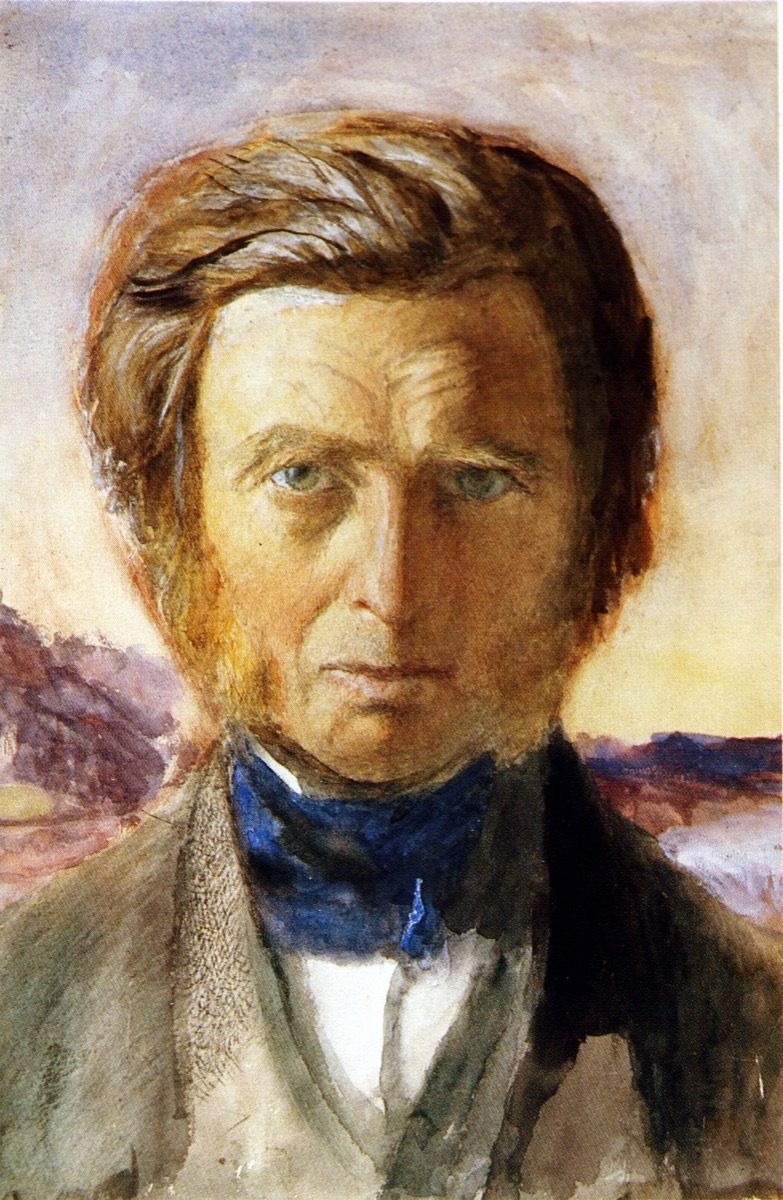 John Ruskin's 1875 self-portrait, painted two years before he wrote the review that led to the libel trial and around the time of the mental breakdown that repeatedly postponed it