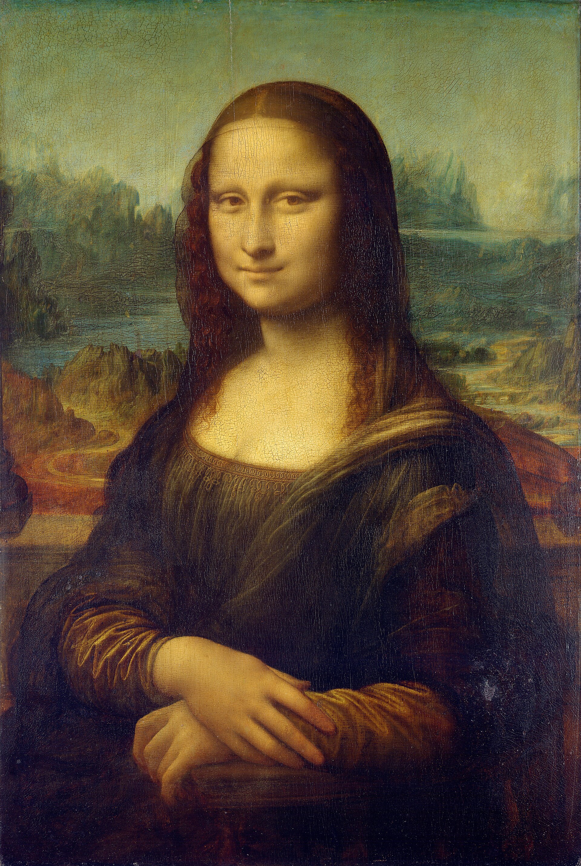 Leonardo da Vinci's portrait of Lisa Gherardini, oil on poplar panel, in the Musée du Louvre