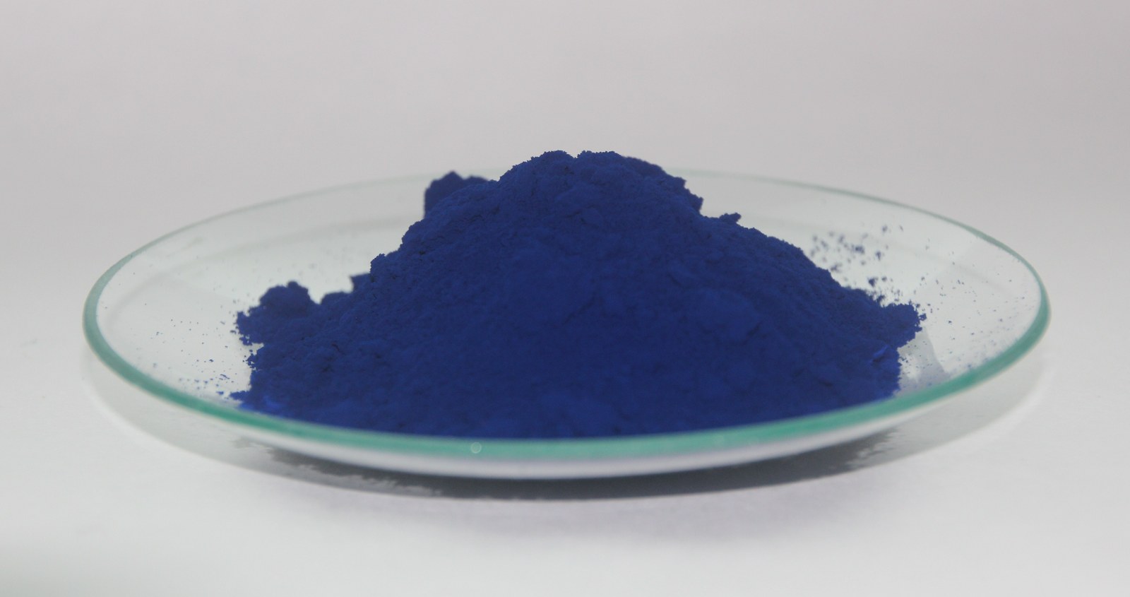 A sample of raw Prussian blue pigment powder, the deep synthetic blue first produced in Berlin around 1704
